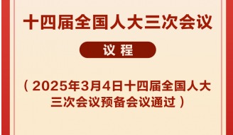 十四届全国人大三次会议议程定了